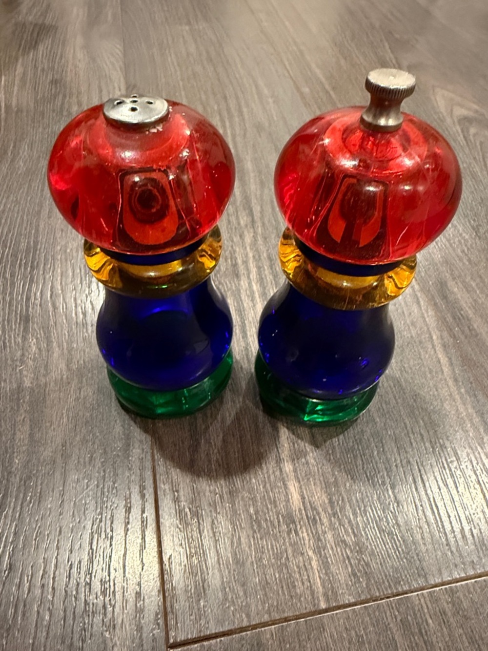 Multicolor Stacked acrylic Salt and Pepper Shakers